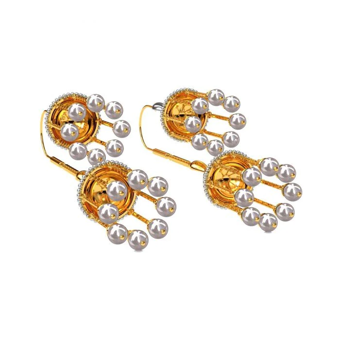 Buy/Shop Flutter Pearl Gemstone Sui Dhaga Earrings Online | CaratLane US