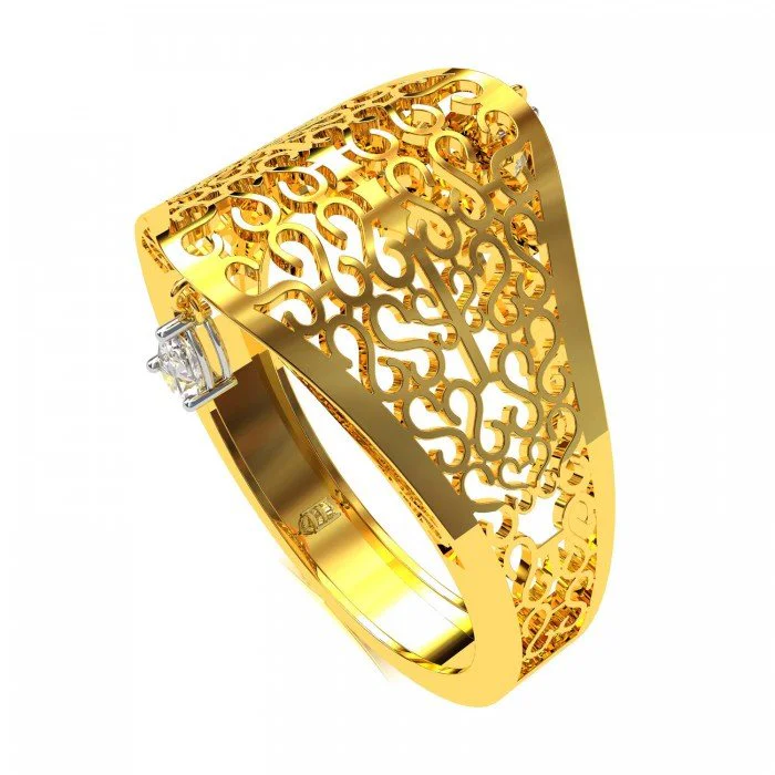 Buy Online 18k Yellow Gold Piaget Cocktail Ring By 49jewels