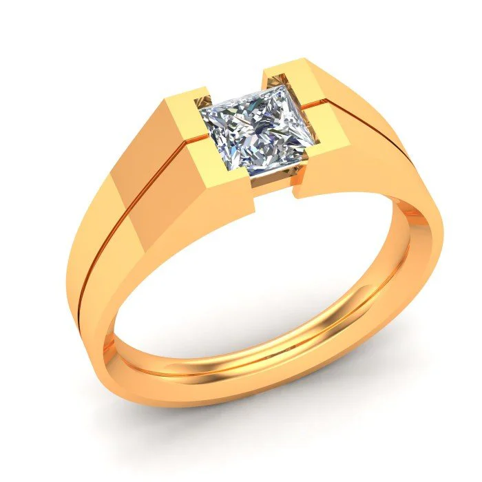 Latest Simple Men's Gold Finger Ring | PC Chandra Jewellers