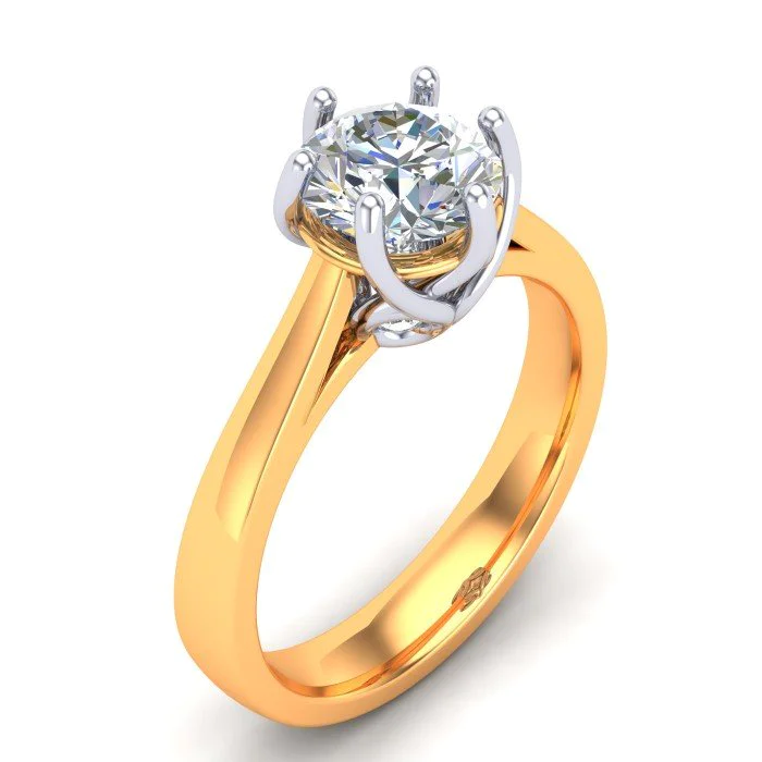 Round Cut Filigree Solitaire diamond Engagement Ring For Women In 14K  Yellow Gold | Fascinating Diamonds