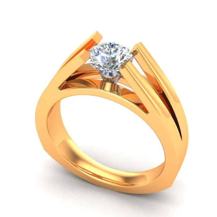 10K YELLOW GOLD 1/4CT MEN'S DIAMOND SOLITAIRE RING SIZE 8 | eBay